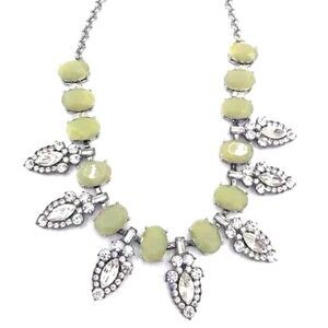 Lia Sophia Astoria Yellow-Green Resin Beads & Cut Crystals Statement Necklace